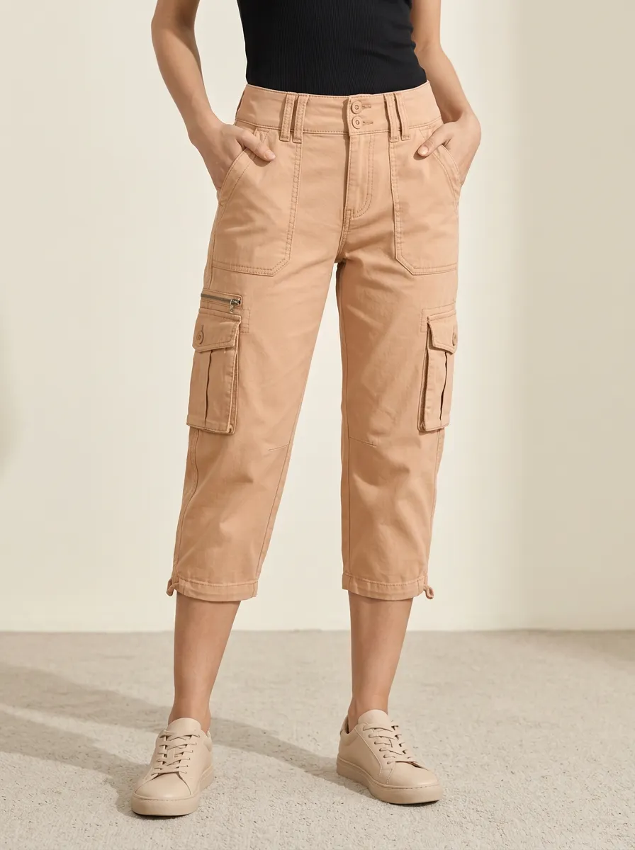 Women's Multi-Pocket Cargo Smart Casual Capri Pants