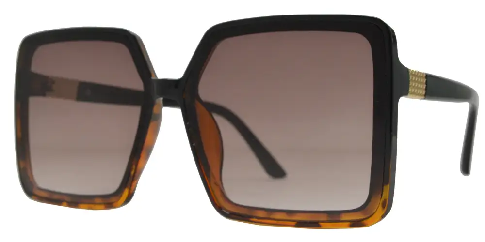 Plastic Square Sunglasses With Flat Lens