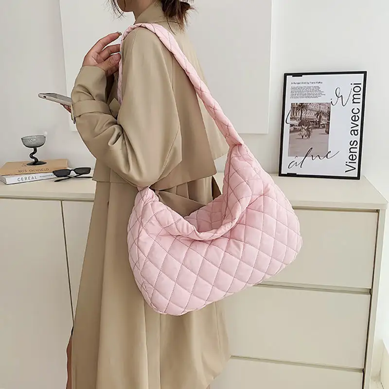 Winter Quilted Crossbody Bag Down Cloth Compact Soft