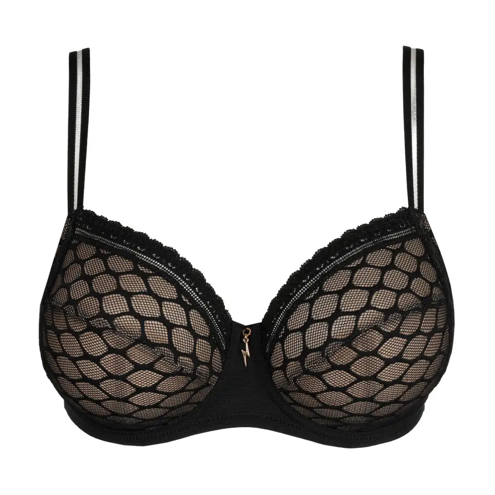 Women's Full Coverage Underwire Three-Part Cup Lined Cup Lace Mesh Fuller Bust Bra