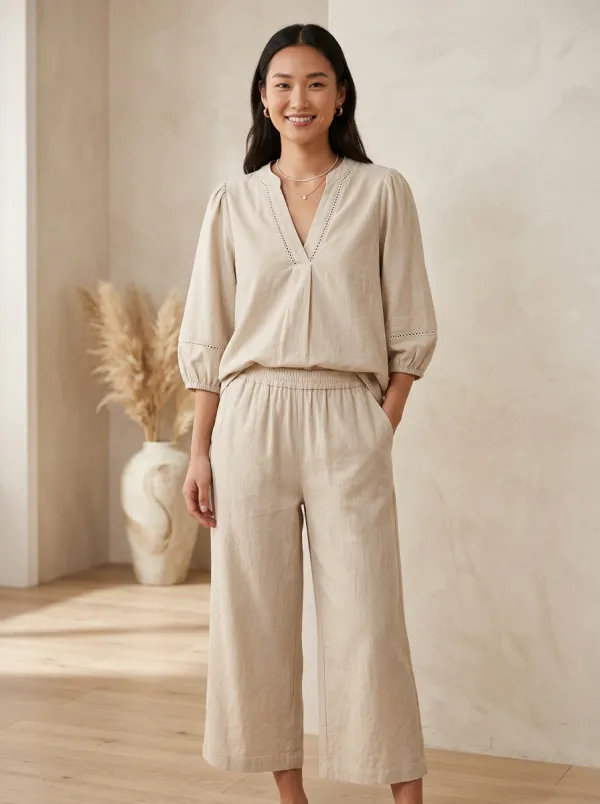 Classic Short-Sleeve Women's V-Neck Shirt