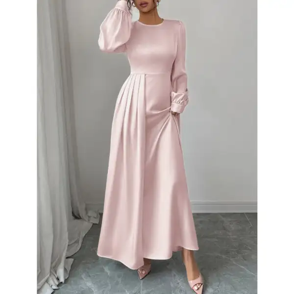 Satin Long Sleeve Maxi Dress