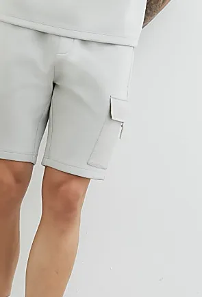 Men's Grey Slim Fit Cargo Shorts