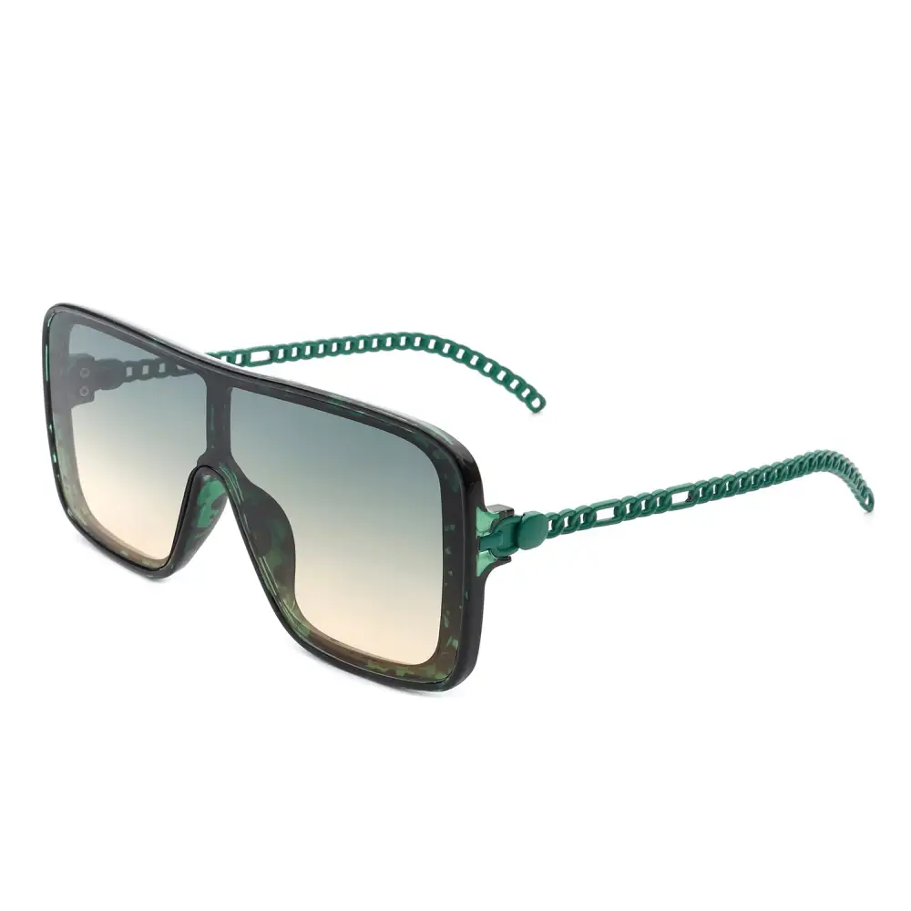 Fabric Square Flat Top Frame Sunglasses