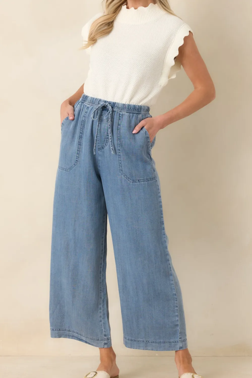 Denim Wide Leg Wide Leg Pants