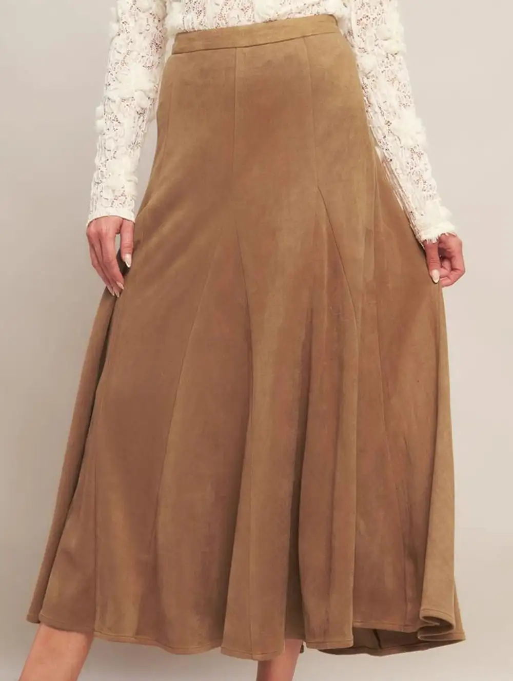 A-Line Flowing Midi Skirt