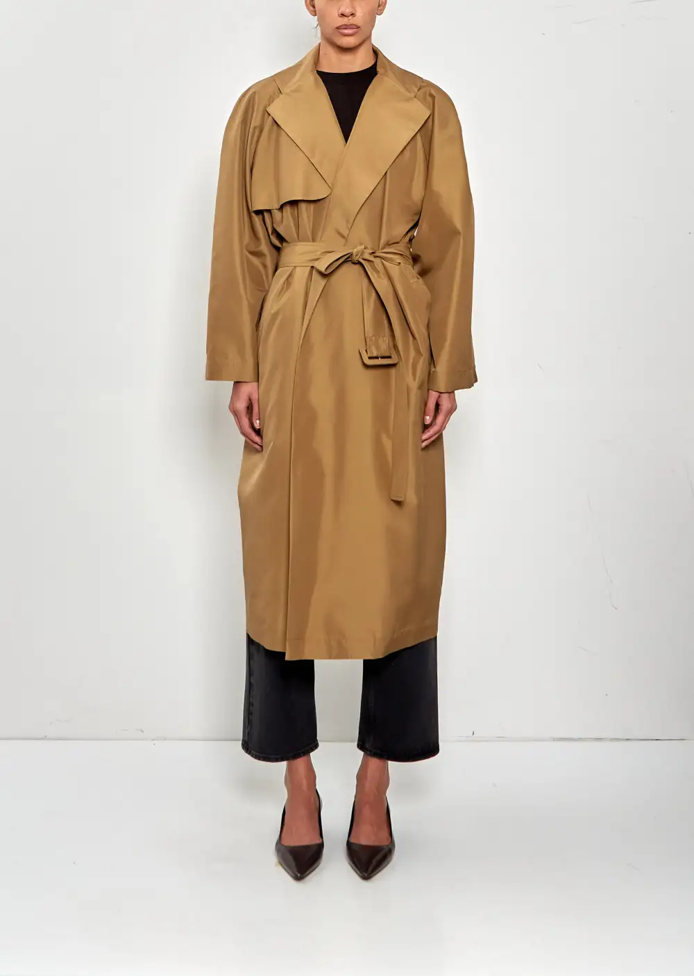 Women's Twill Trench Notch Lapel Coat