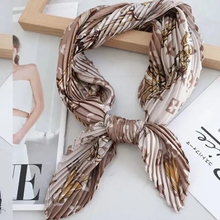 Espresso Pleated Diamond Scarf