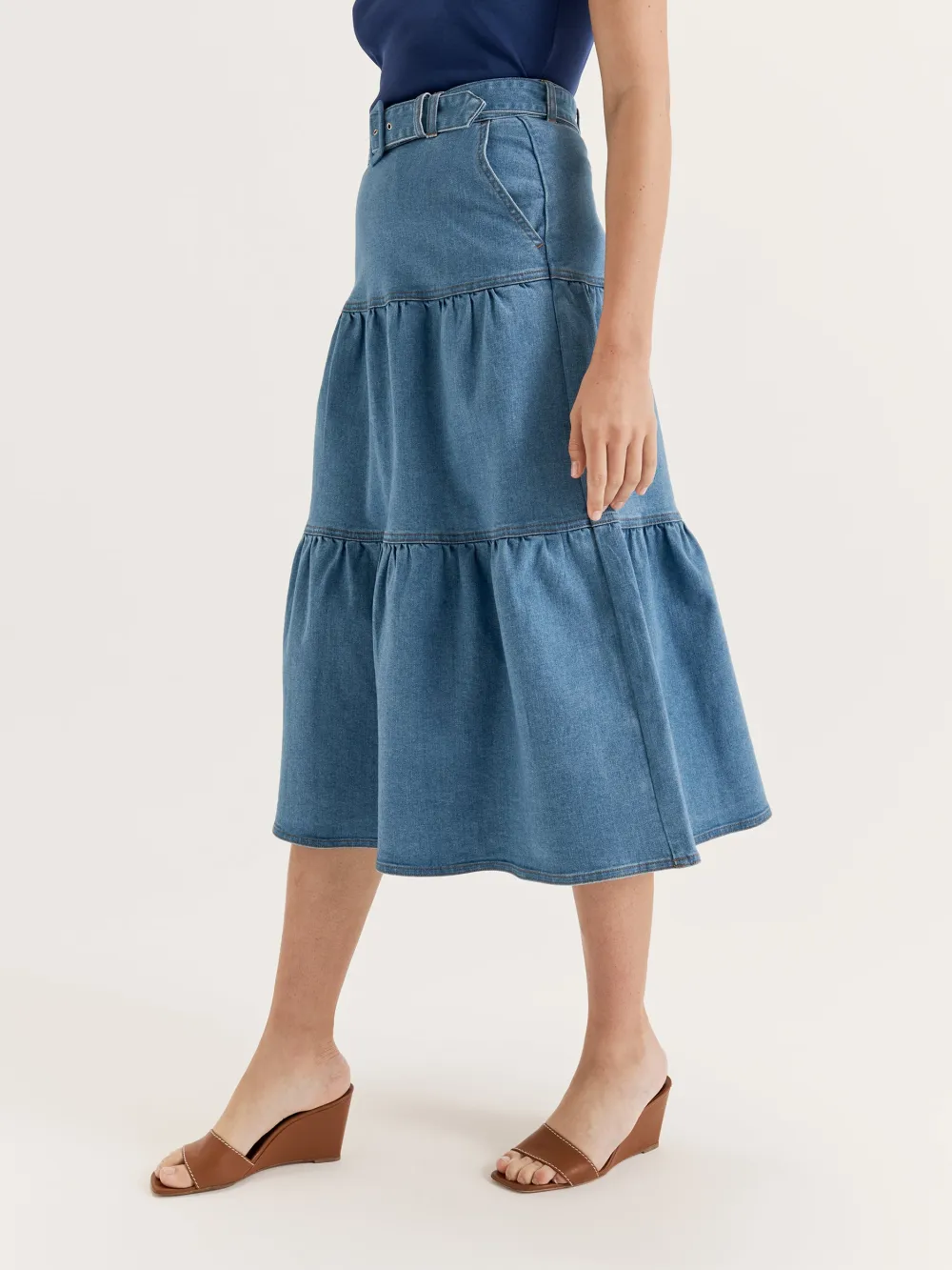 Piper Denim Midi Skirt