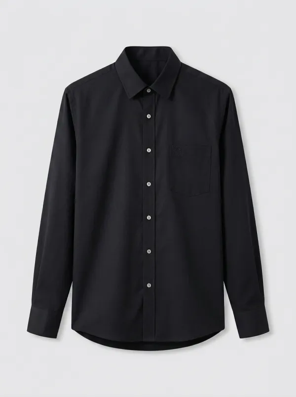 Men's Non-Iron Cotton Light Blue Pocket Button-Down Shirt