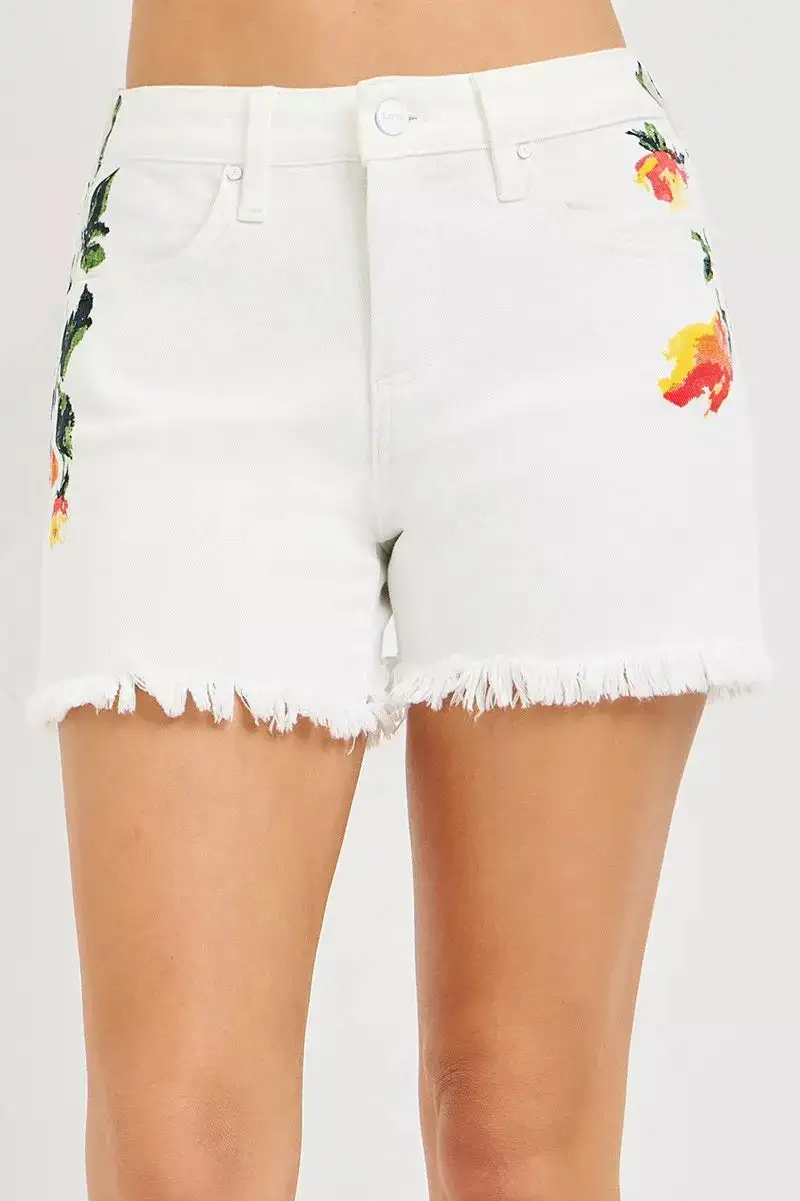 Risen Tummy Control High Rise Flower Printed Shorts