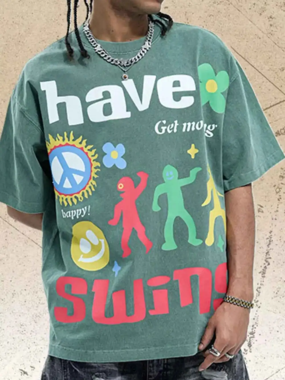 Everyday Graphic Round Neck Oversized T-Shirt