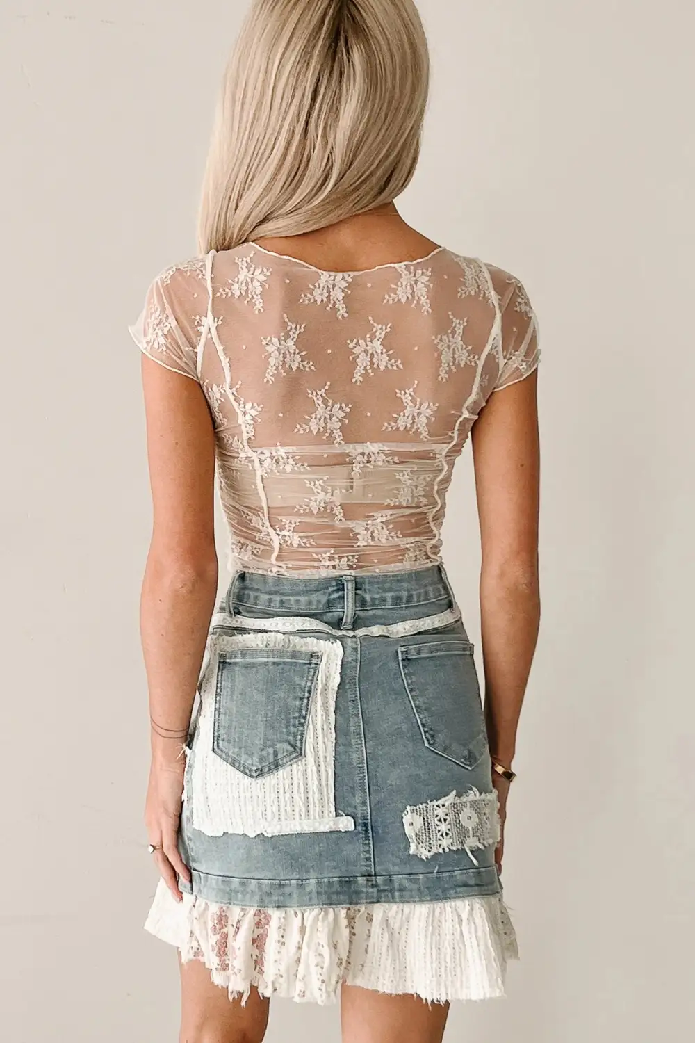 Floral Mesh Detail Everyday Top