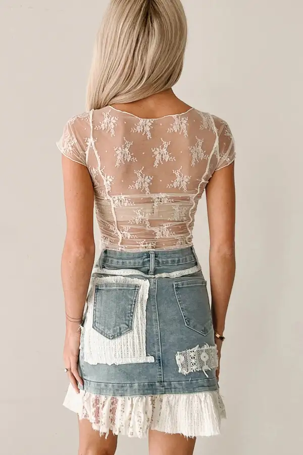 Floral Mesh Detail Everyday Top