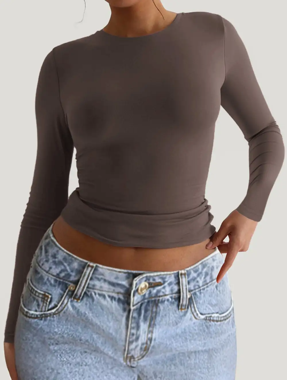 Slim Fit Long Sleeve Layering Top