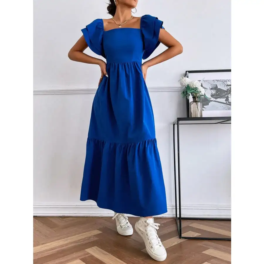 Tiered Square Neck Maxi Dress