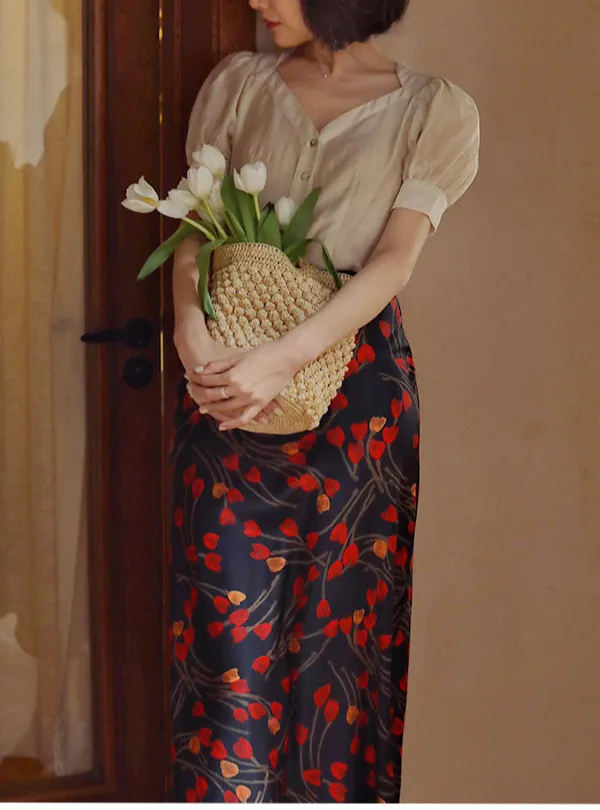 Balanced Essential Everyday Casual Floral Skirt
