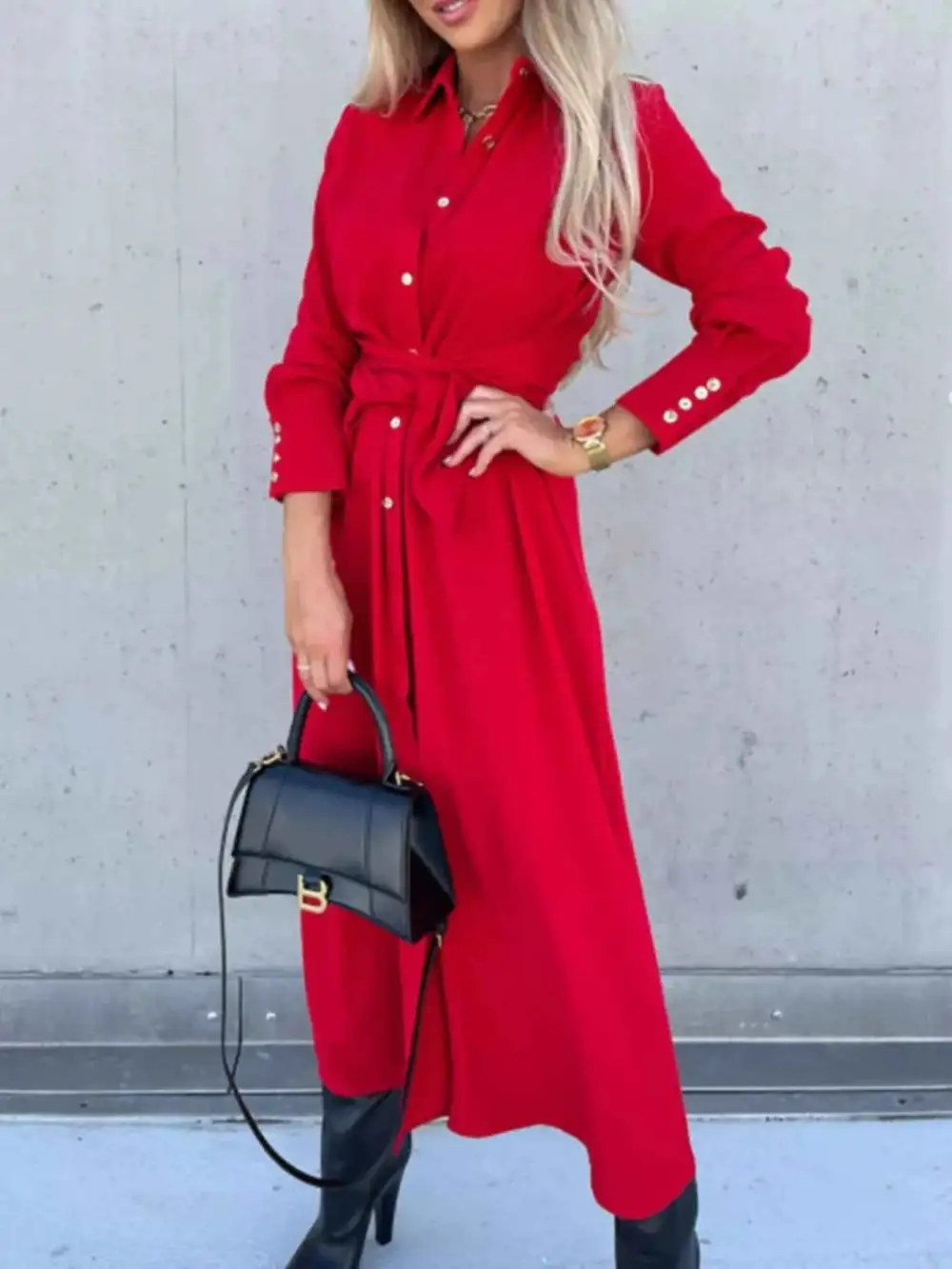 Plus Size Button Front Shirt Dress
