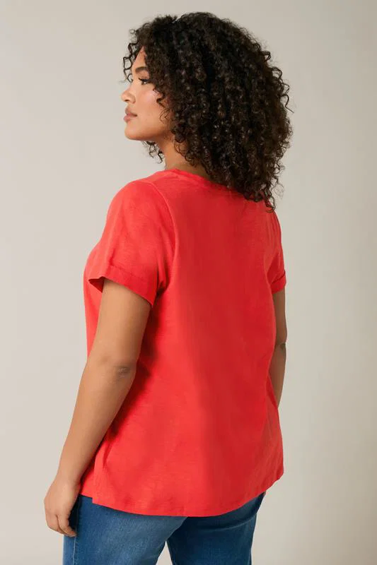 Poppy Red Premium Cotton T-Shirt detail 2