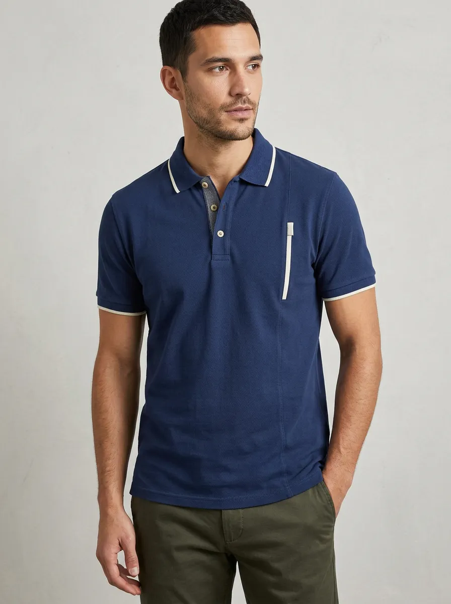 Men's Modern Weekend Contrast Trim Polo Shirt