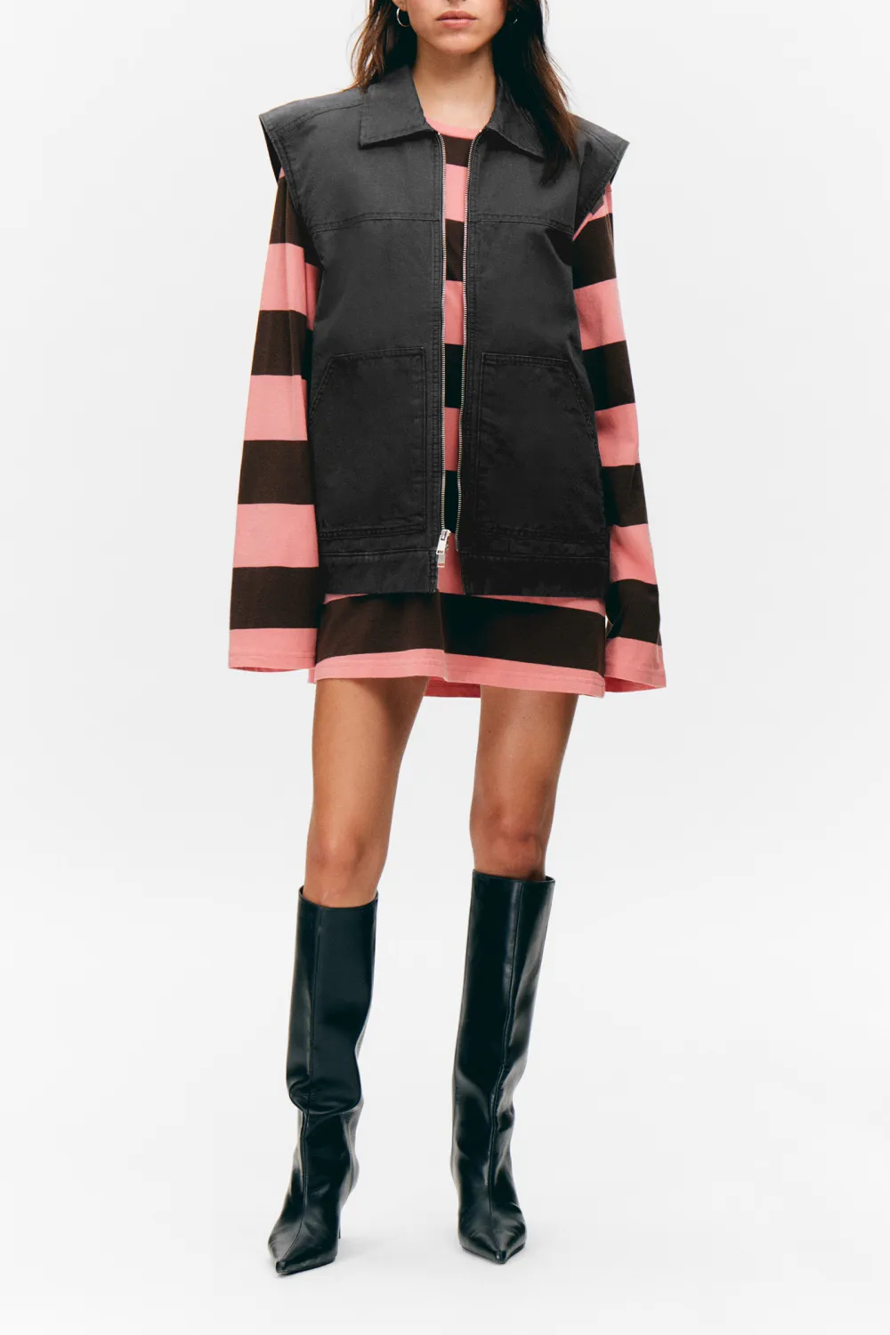 Canvas Zip Up Vest