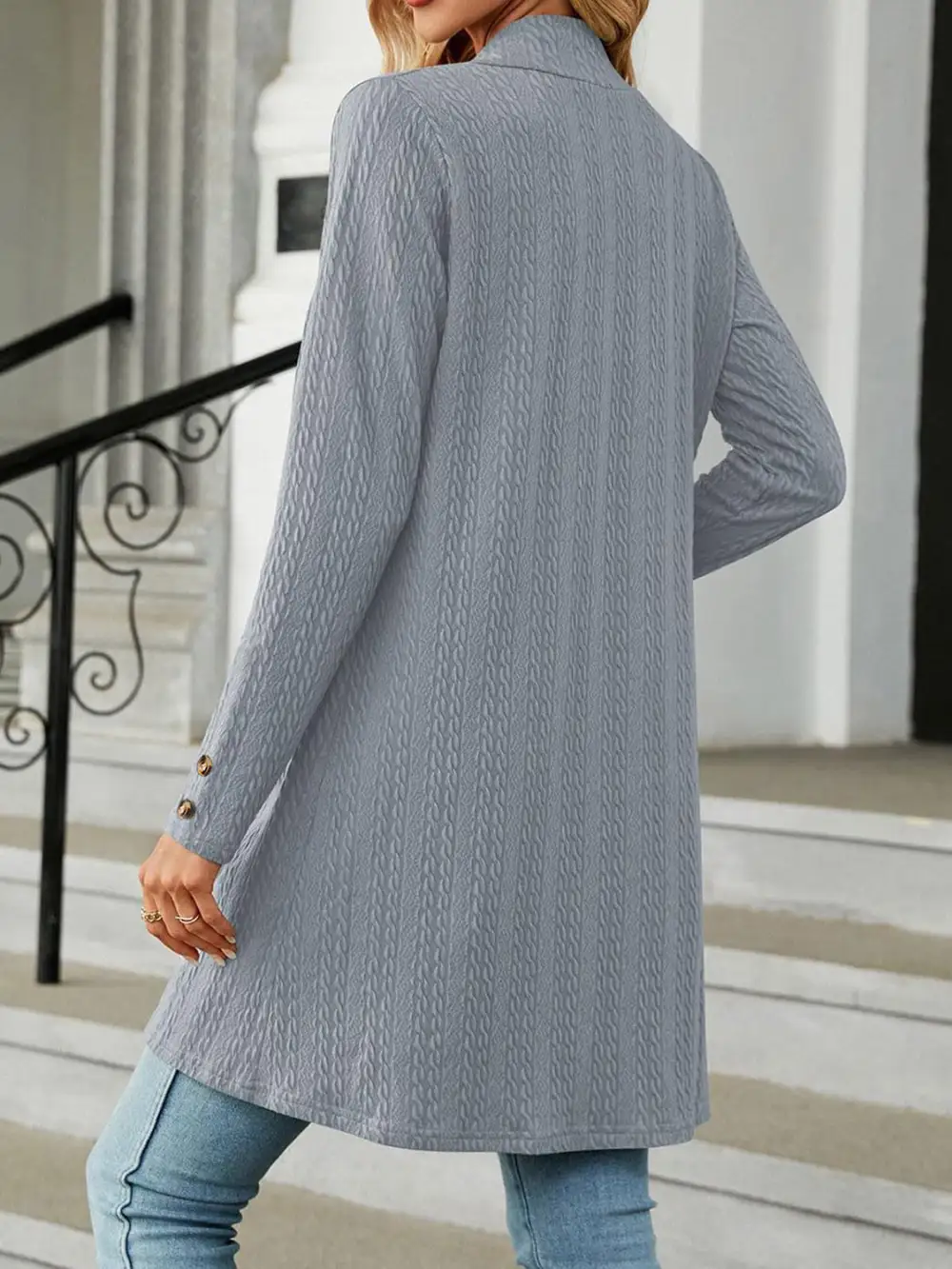 Open-Front Long-Sleeve Cardigan