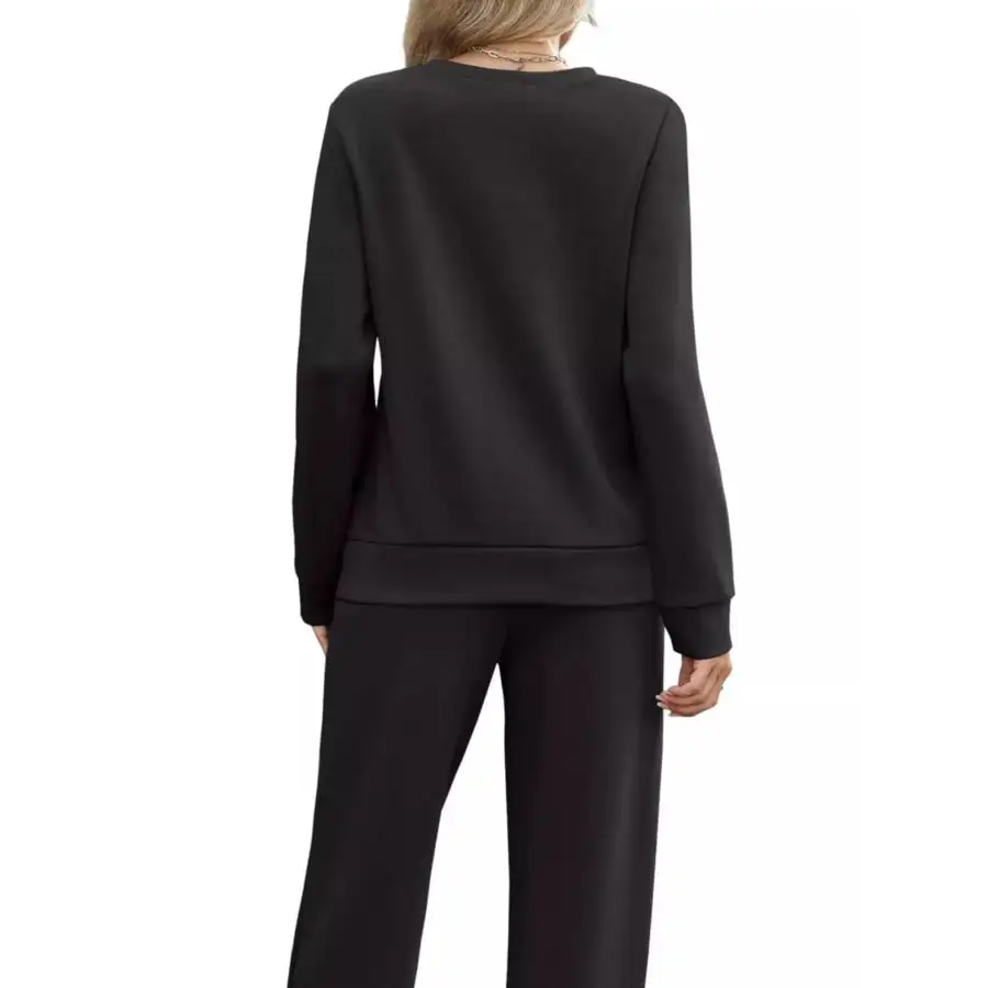 Full Size Casual Long Sleeve Top and Pants Set Plus Size
