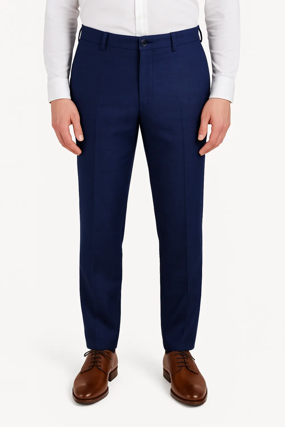 Classic Linen Flat Front Regular Rise Traditional Fit Trousers