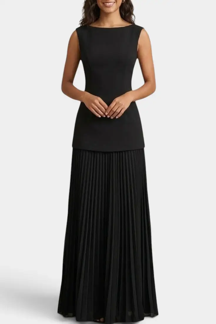 Boat-Neck Maxi Dress
