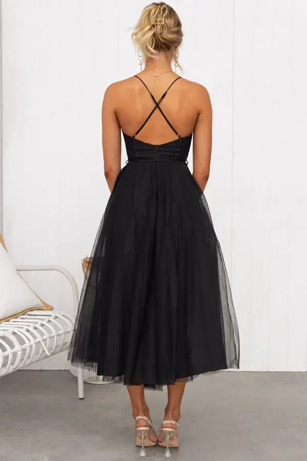  Corset Midi Dress Tulle A Line Design