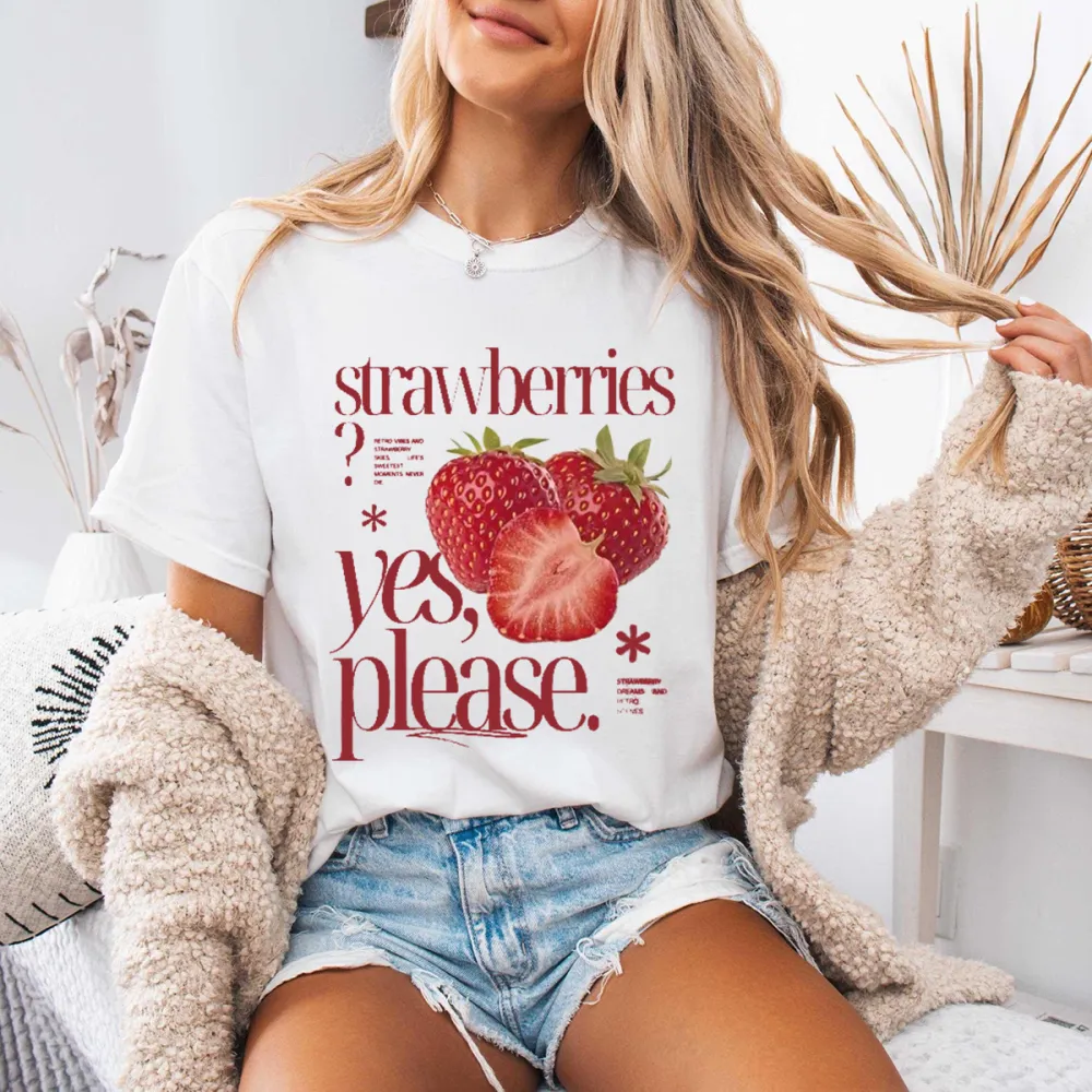 Vintage Fruit Strawberry Graphic Tees
