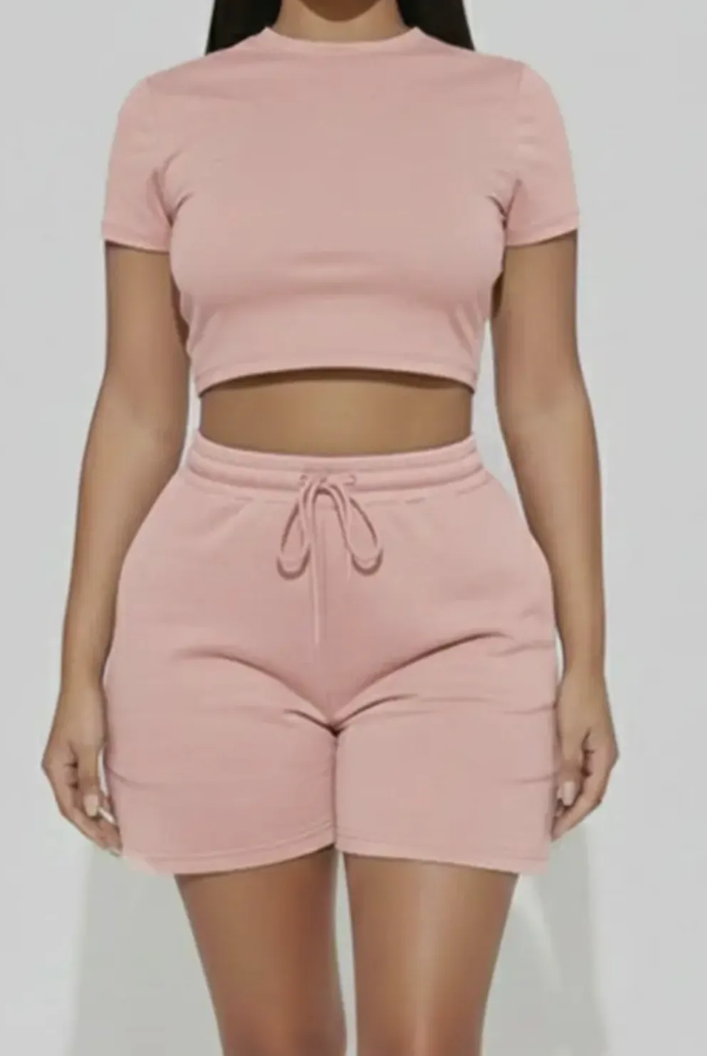 Everyday Fitted Crop Women's Shorts Set