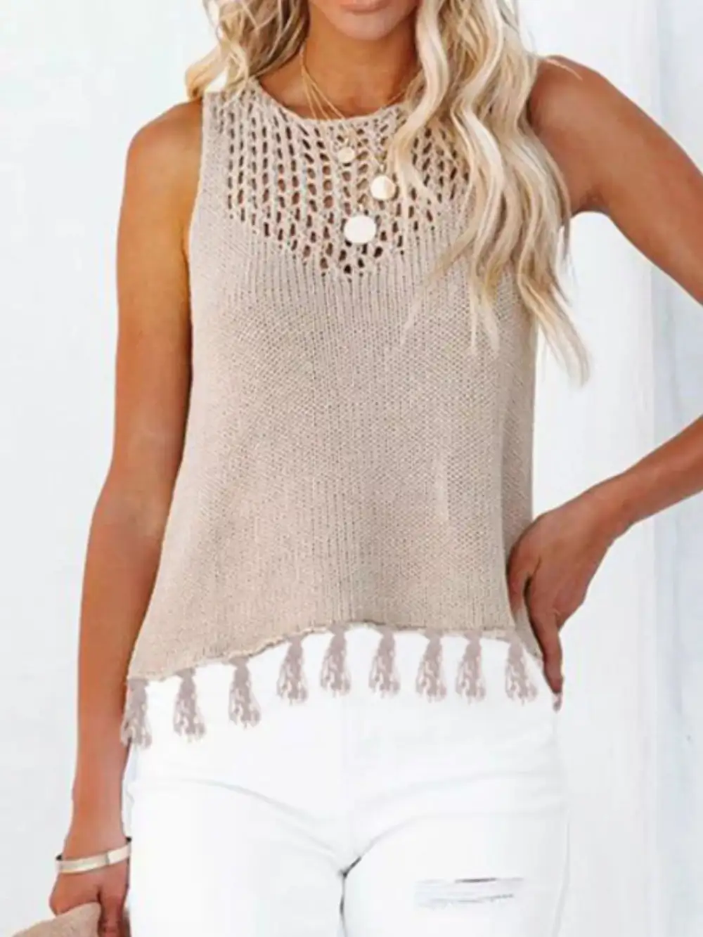 Knit Tassel Tank Top