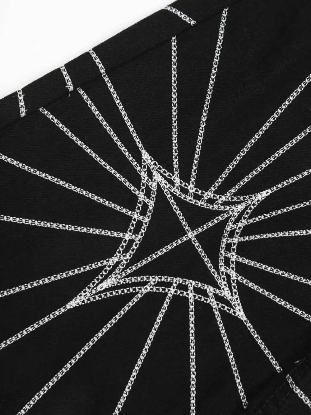 Spider Web Embroidered Flared Jeans