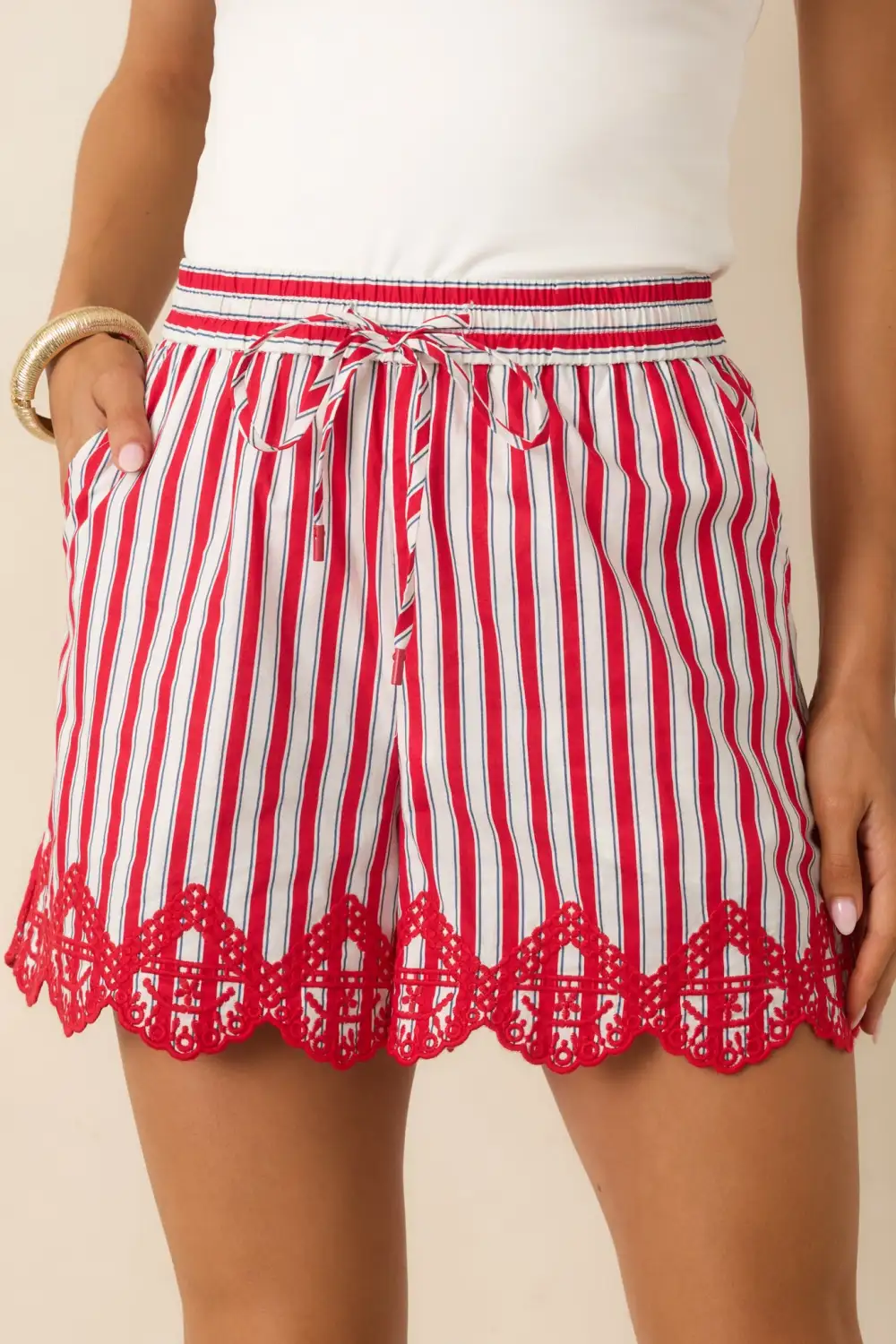 Sunny Embroidered Cotton Shorts