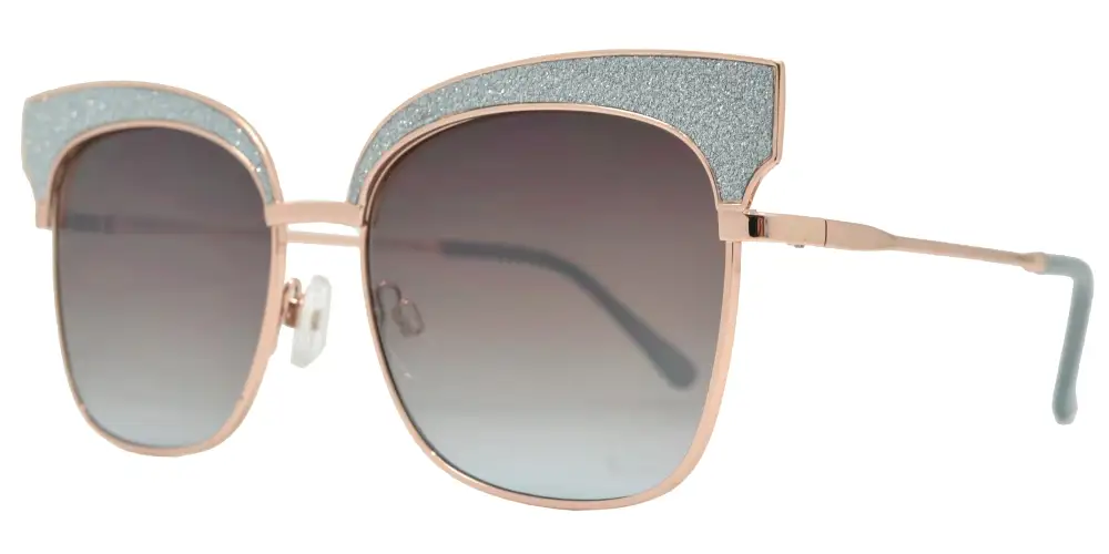 Women's Slim Square With Glitter Accent Sunglasses