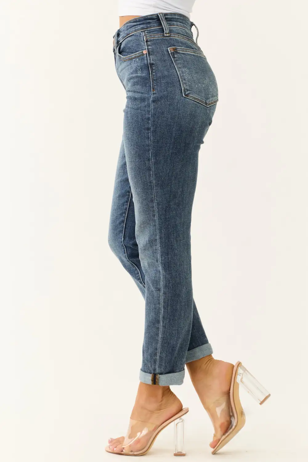 High Rise Light Wash Straight JEANS