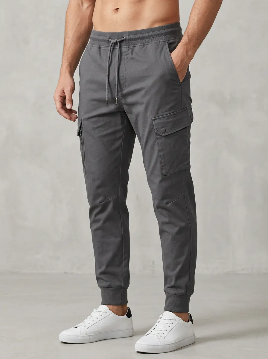 Practical Graphic Print Style Men's Cargo Jogger Pants