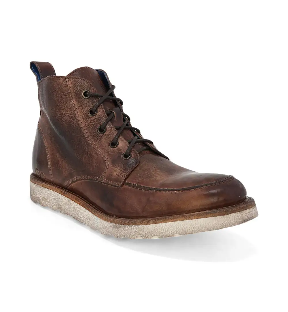 Apron-Toe Lace-Up Distressed Work Boots