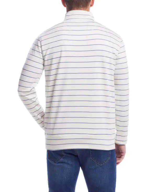 Men's Striped Quarter Zip Sweater