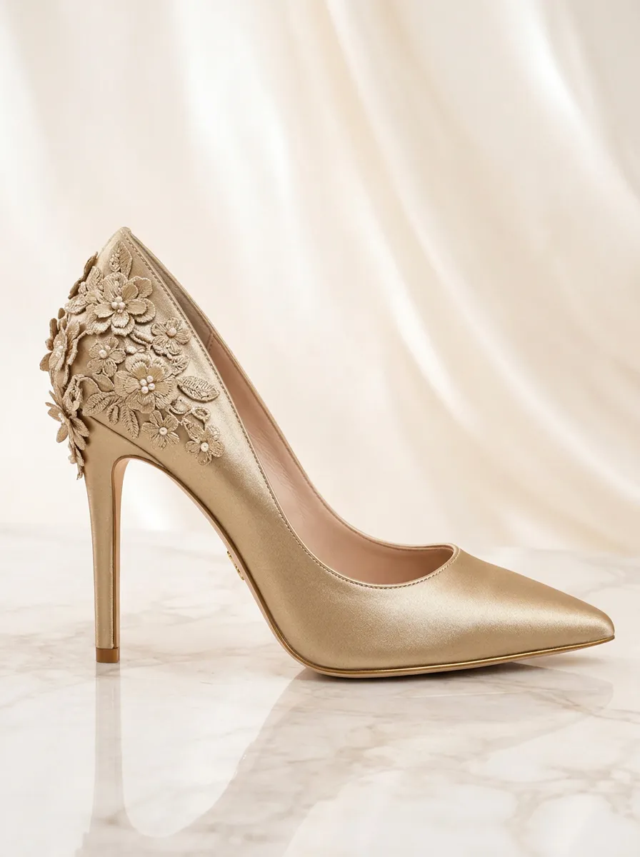 Floral Bridal Women's Formal High Heels