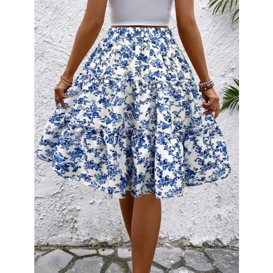Everyday Print Midi Skirt