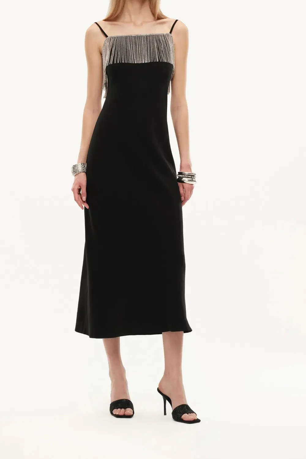 Embellished Acetate Blend Maxi Slip Dress