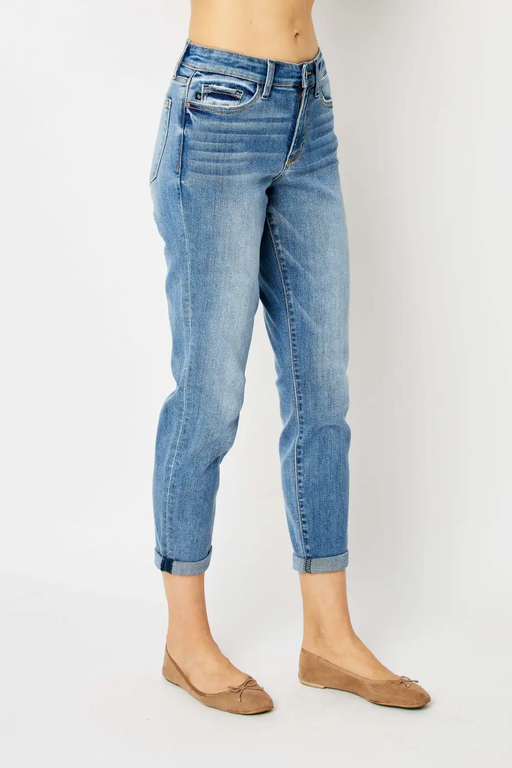 Clean Cuffed Denim Jeans