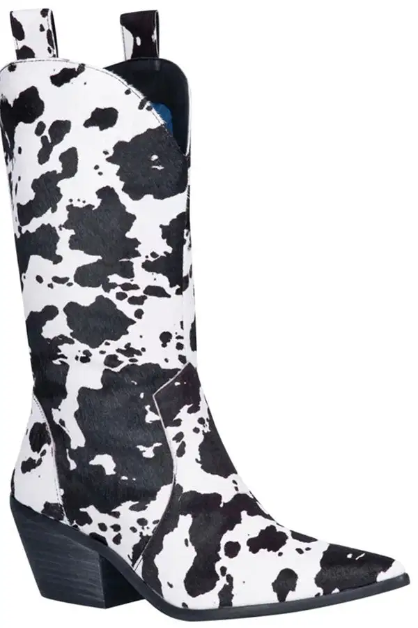 Cow Print Boho Boots