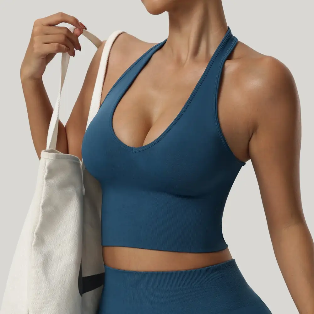 LuxeFeel Seamless Halter Sports Bra