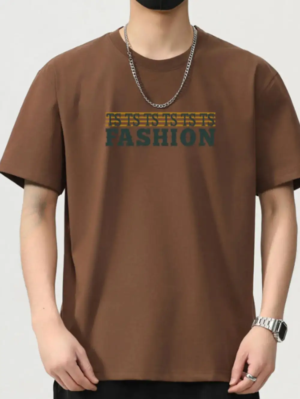 Modern Letter Round Neck Short Sleeve T-Shirt
