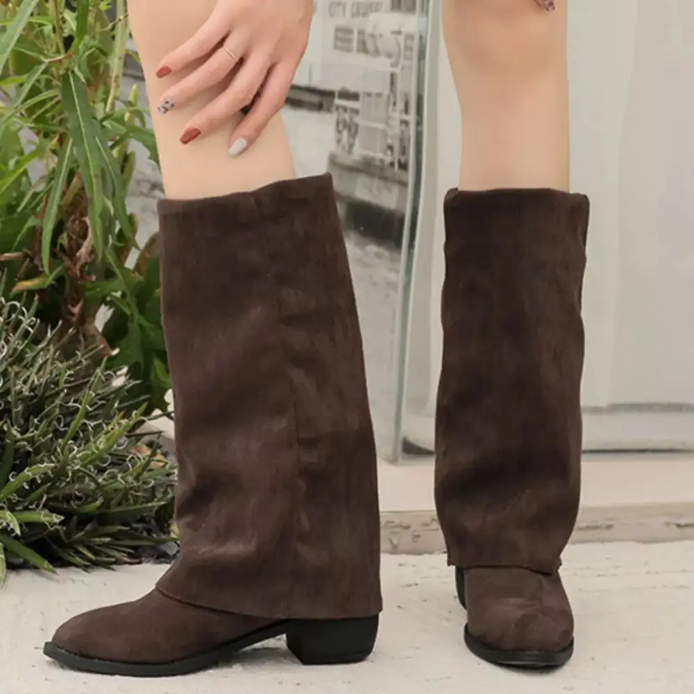 Point Toe Block Heels Boots