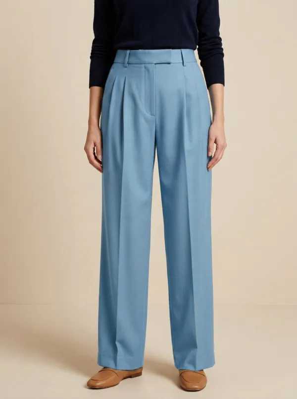 Everyday Smart Casual Pleated High Rise Wide Leg Trousers