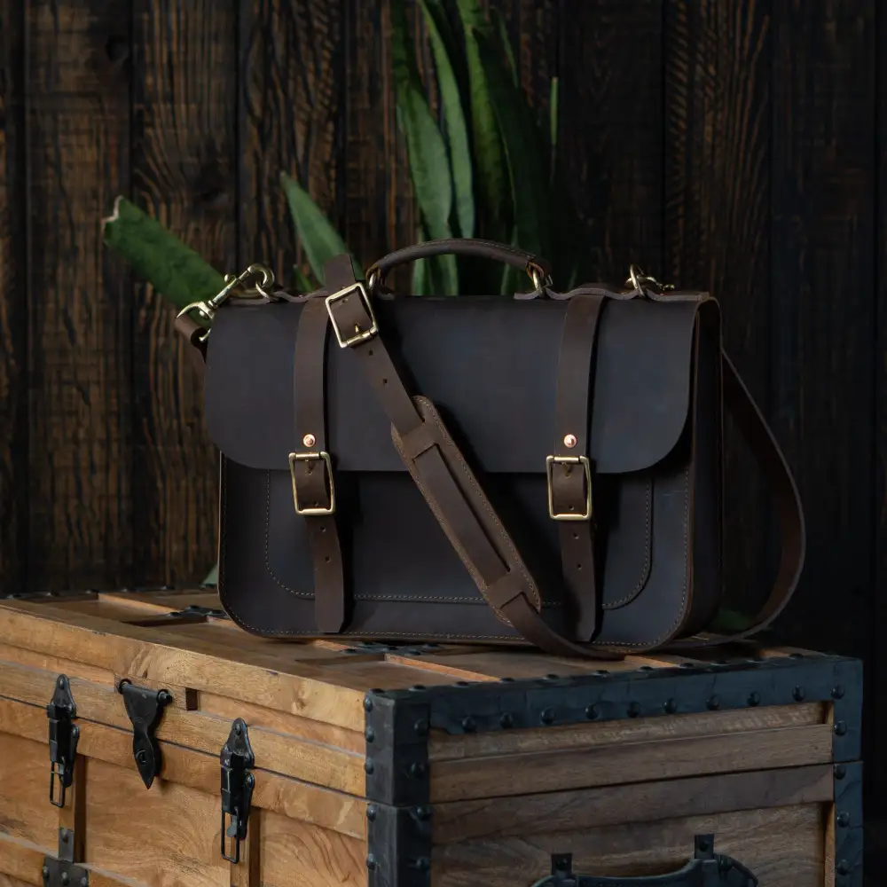 Minimal Leather Satchel Bag